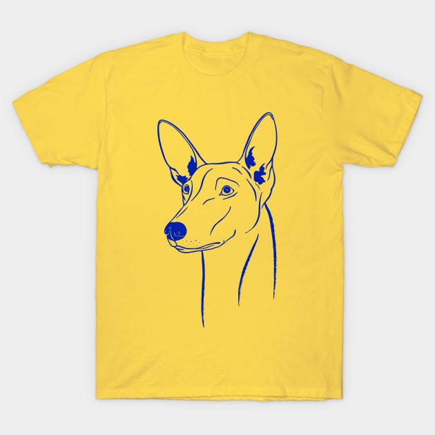 Pharaoh Hound (Golden Yellow and Blue) T-Shirt by illucalliart